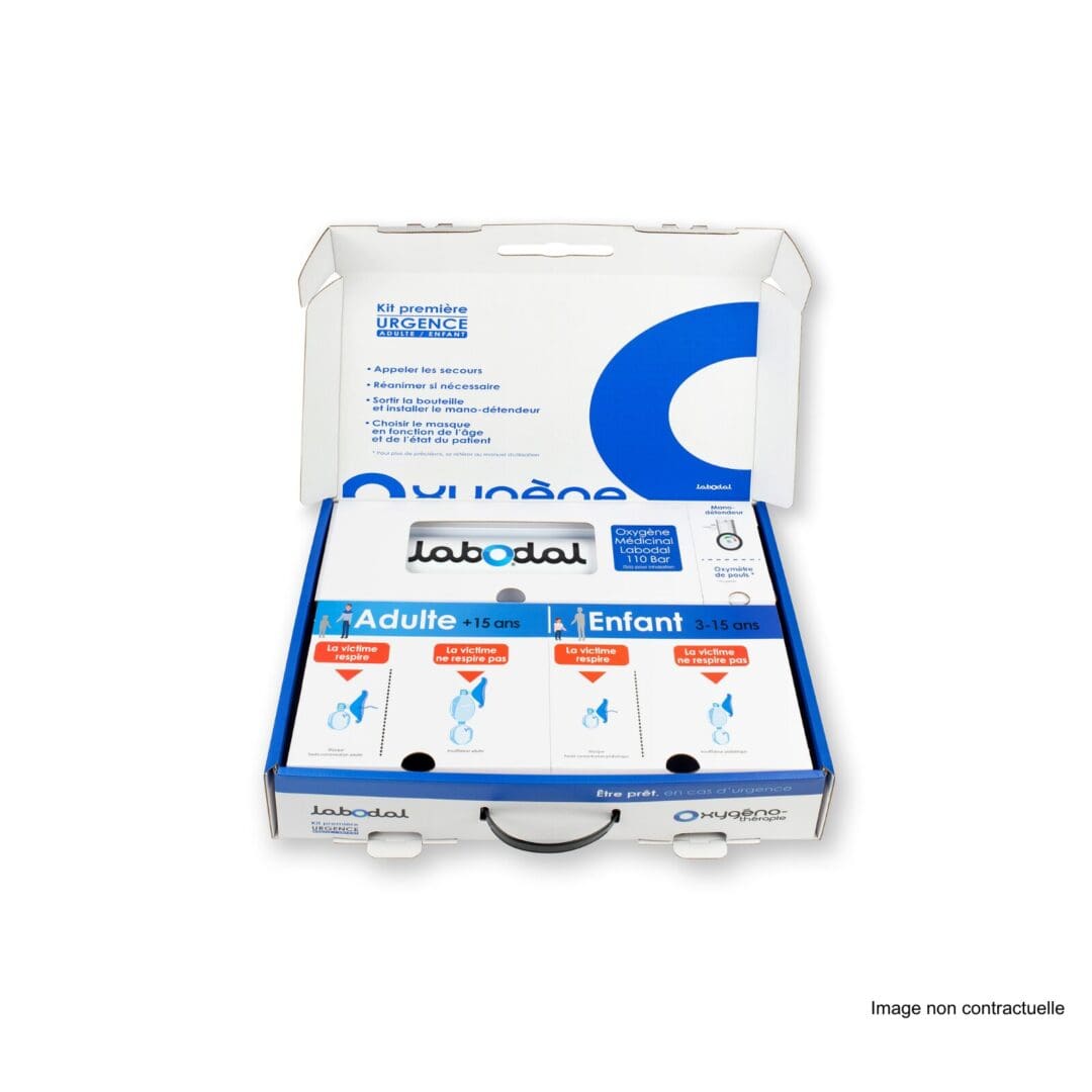 Kit d'oxygénothérapie 2,2L (malette avec 1 bouteille et dispositifs médicaux)